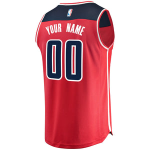 00 - Men's Nike Red Washington Wizards Swingman Custom Jersey - Icon Edition- Red