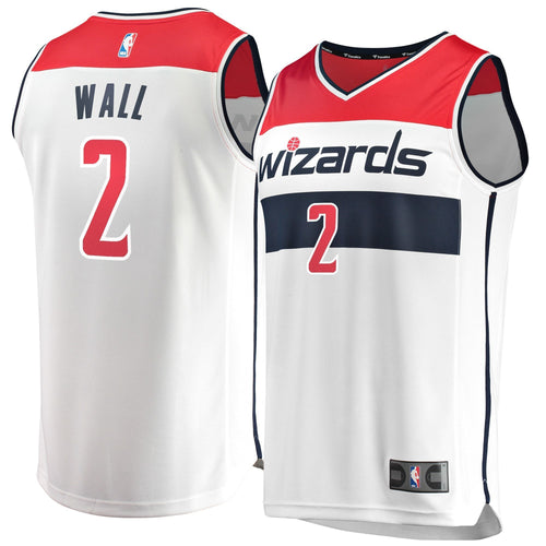 02- Men's Fanatics Branded John Wall White Washington Wizards Fast Break Jersey - Association Edition -White