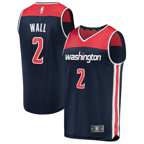 02 - Men's Fanatics Branded John Wall Navy Washington Wizards Fast Break Replica Jersey - Statement Edition - Navy