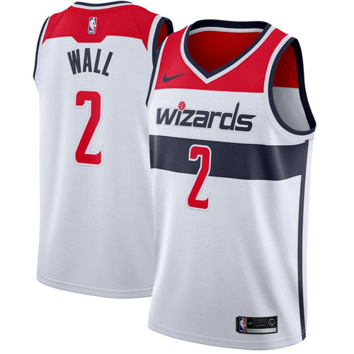 02 - Men's Nike John Wall White Washington Wizards Swingman Jersey - Association Edition- White