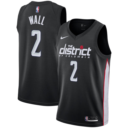 02- Men's Nike John Wall Black Washington Wizards City Edition Swingman Jersey -Black