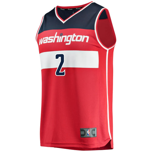 02 - Youth Fanatics Branded John Wall Red Washington Wizards Fast Break Replica Jersey - Icon Edition -Red