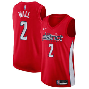 02 - Men's Nike John Wall Red Washington Wizards 2018/19 Swingman Jersey – Earned Edition - Red