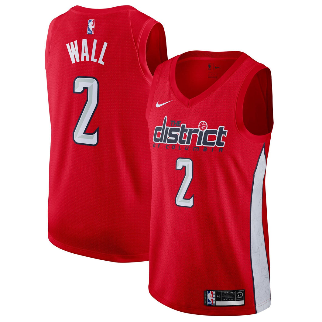02 - Men's Nike John Wall Red Washington Wizards 2018/19 Swingman Jersey – Earned Edition - Red