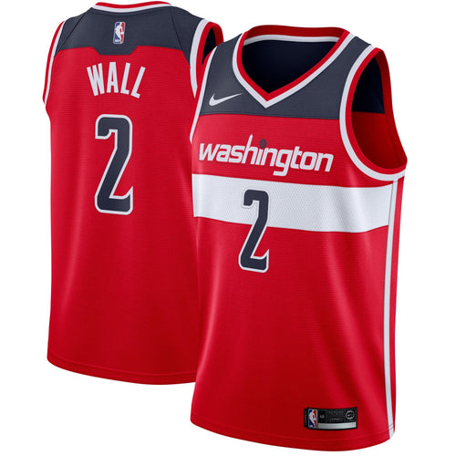 02 - Men's Nike John Wall Red Washington Wizards Swingman Jersey - Icon Edition - Red