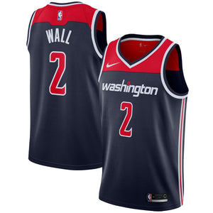 02 - Men's Nike John Wall Navy Washington Wizards Swingman Jersey - Statement Edition- Navy