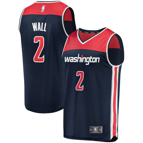 02 - Youth Fanatics Branded John Wall Navy Washington Wizards Fast Break Replica Jersey - Statement Edition-Navy