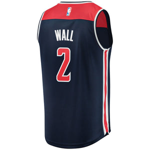 02 - Youth Fanatics Branded John Wall Navy Washington Wizards Fast Break Replica Jersey - Statement Edition-Navy