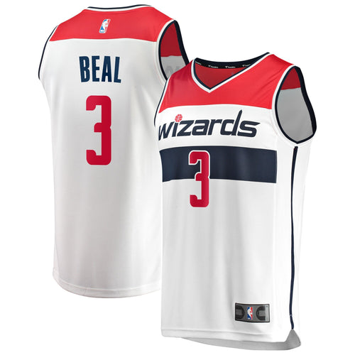 03 - Men's Fanatics Branded Bradley Beal White Washington Wizards Fast Break Replica Jersey - Association Edition - White