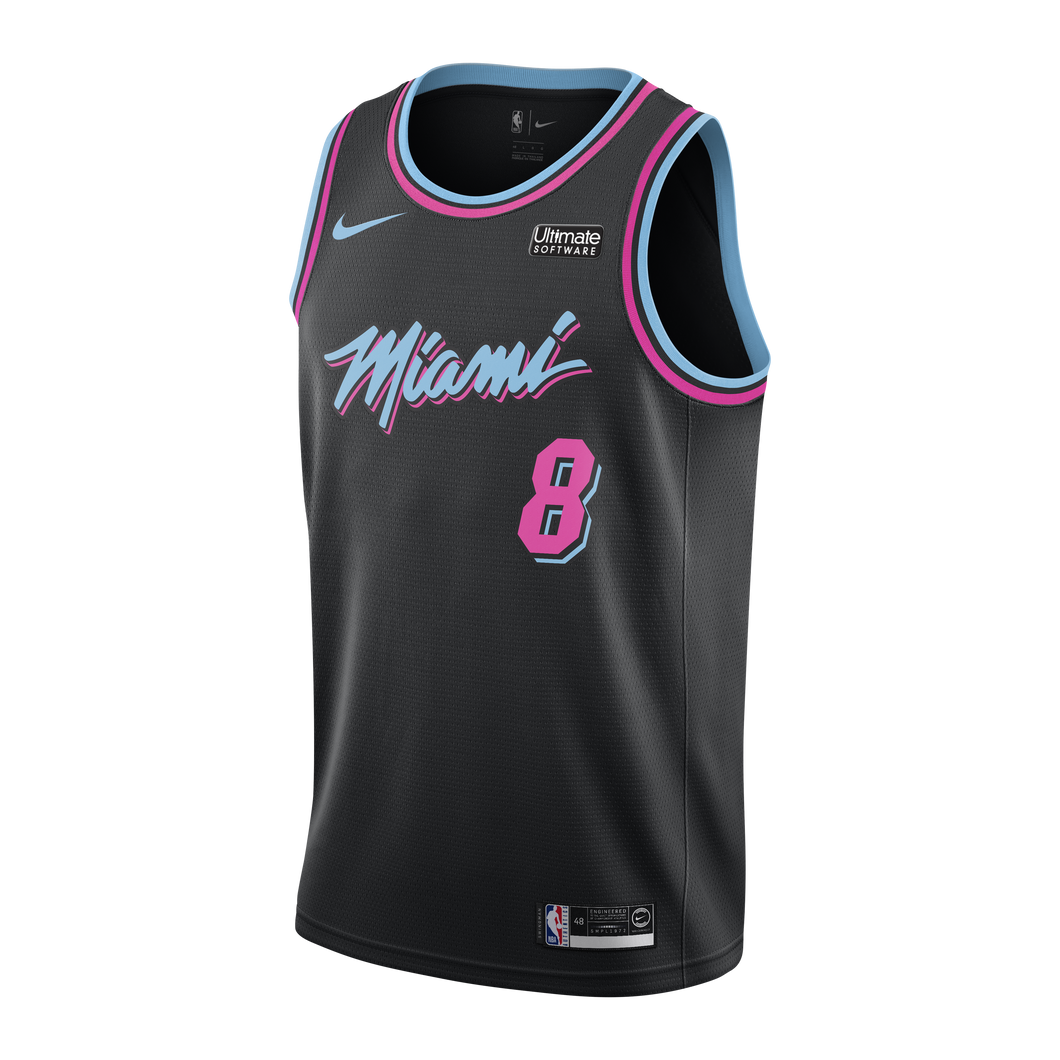 08-Tyler Johnson Nike Miami Heat Vice Nights Swingman Jersey -Black