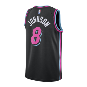 08-Tyler Johnson Nike Miami Heat Vice Nights Swingman Jersey -Black
