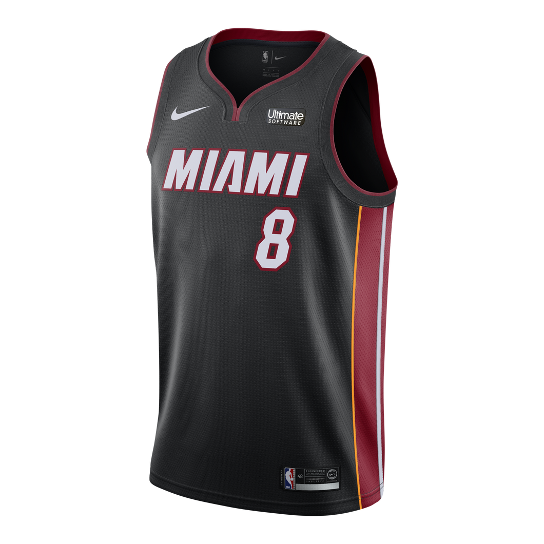 08- Tyler Johnson Nike Miami Heat Icon Black Swingman Jersey - Black