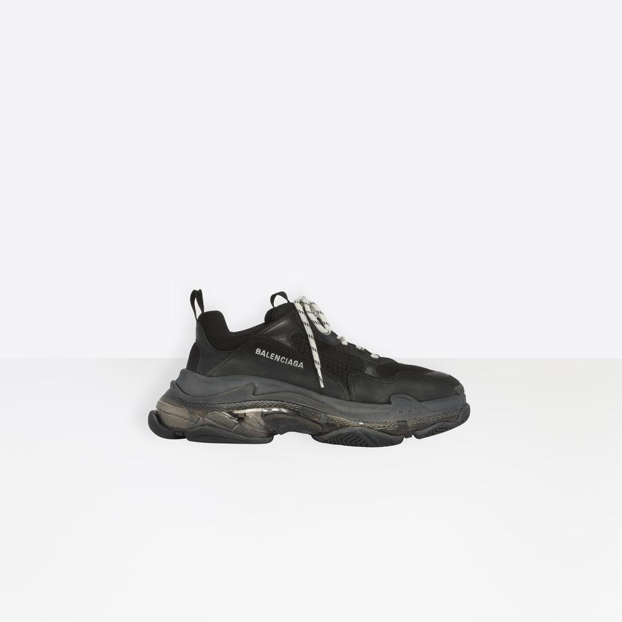 Balenciaga Women Triple S Clear Sole Trainers Black