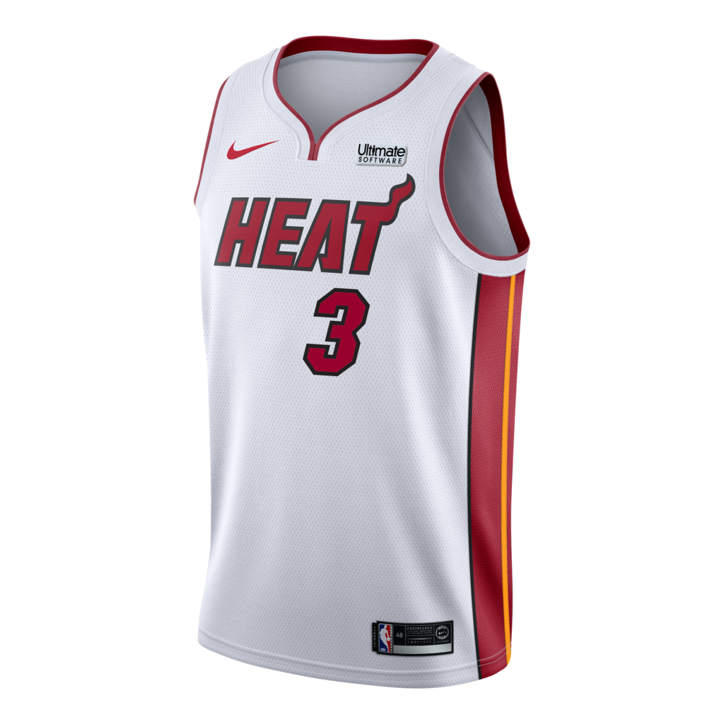 03 - Dwyane Wade Nike Miami Heat Association White Swingman Jersey - White