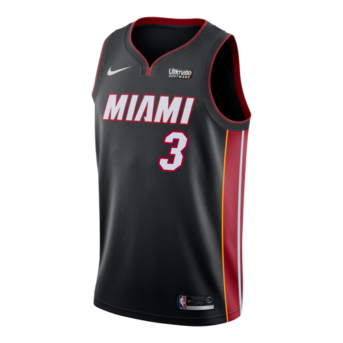 03 - Dwyane Wade Nike Miami Heat Icon Black Swingman Jersey - Black
