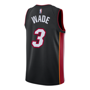 03 - Dwyane Wade Nike Miami Heat Icon Black Swingman Jersey - Black