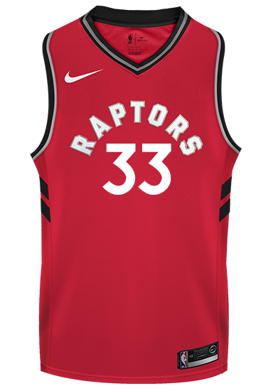 33 - Raptors Adult Swingman Icon Jersey - Gasol - Red