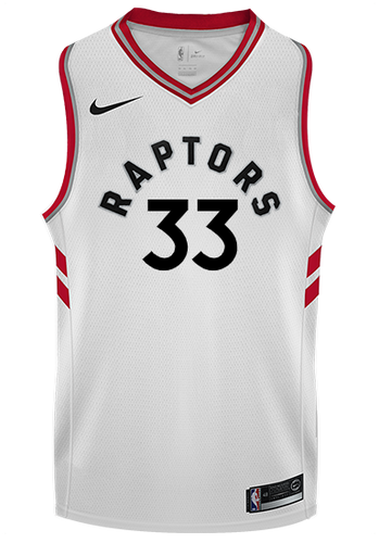 33 - Raptors Adult Swingman Association Jersey - Gasol - White