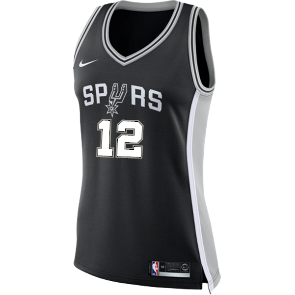 12 - Aldridge San Antonio Spurs Women's Nike Custom Personalized Icon Swingman Jersey - Black