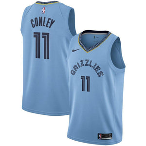 11 - Men's Nike Mike Conley Light Memphis Grizzlies Replica Swingman Jersey - Statement Edition - Blue