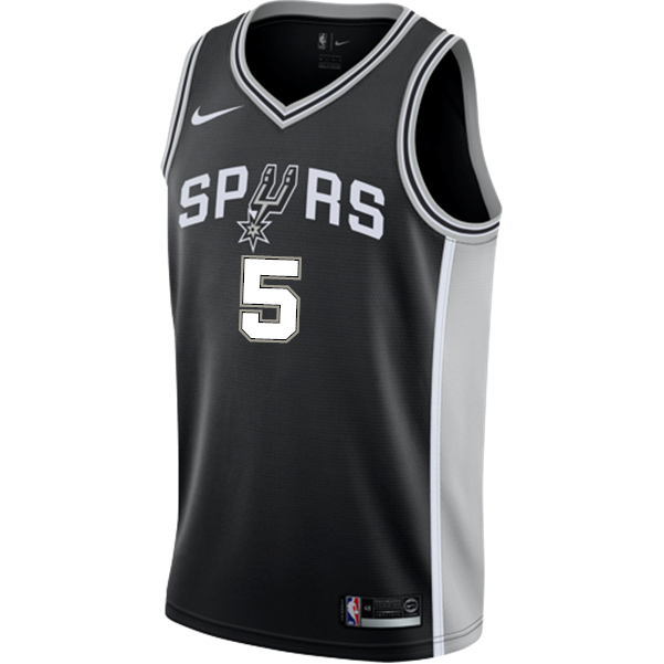 5 - Murray San Antonio Spurs Men's Nike Custom Personalized Icon Swingman Jersey - Black