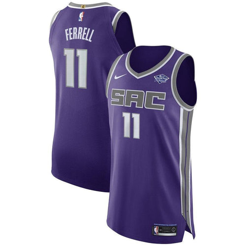 11 - Men's Nike Yogi Ferrell Purple Sacramento Kings Authentic Sponsor Patch Jersey – Icon Edition