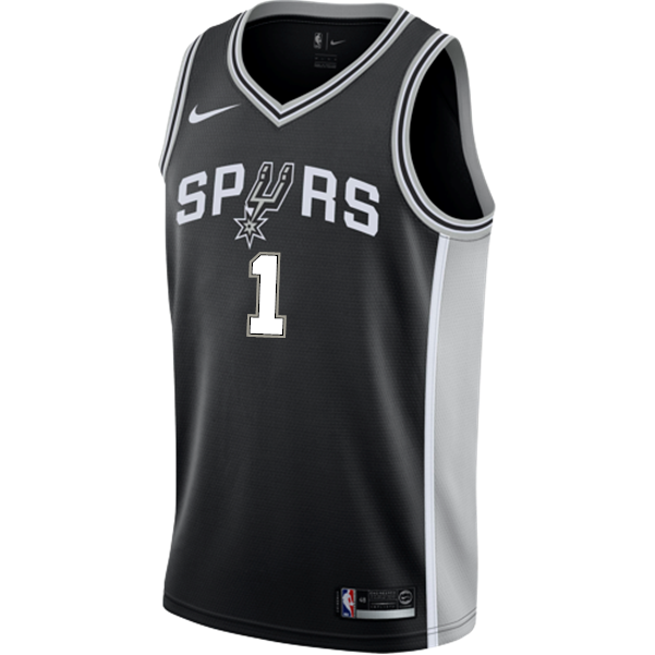 1 - Walker San Antonio Spurs Men's Nike Custom Personalized Icon Swingman Jersey - Black