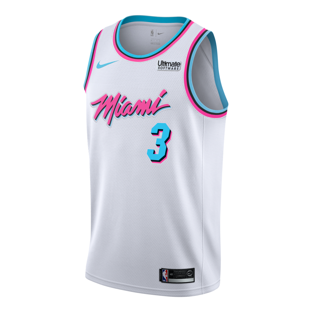 03 - Dwyane Wade Nike Miami Heat Vice Uniform City Edition Swingman Jersey - White