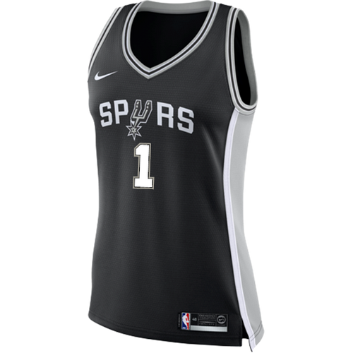 1 - Walker San Antonio Spurs Women's Nike Custom Personalized Icon Swingman Jersey - Black