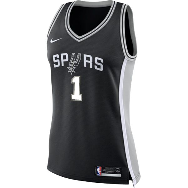 1 - Walker San Antonio Spurs Women's Nike Custom Personalized Icon Swingman Jersey - Black