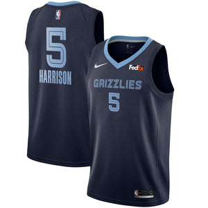 5 - Men's Nike Andrew Harrison Memphis Grizzlies Swingman Sponsor Patch Jersey – Icon Edition - Navy