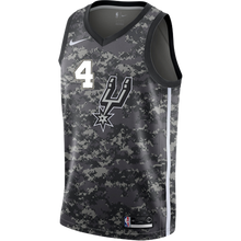 Load image into Gallery viewer, 4 - White San Antonio Spurs Men&#39;s Nike 2018-19 City Edition Swingman Personalized Jersey - Navy