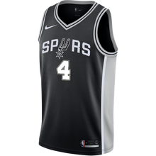 Load image into Gallery viewer, 4 - White San Antonio Spurs Men&#39;s Nike Custom Personalized Icon Swingman Jersey - Black