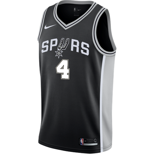 4 - White San Antonio Spurs Men's Nike Custom Personalized Icon Swingman Jersey - Black