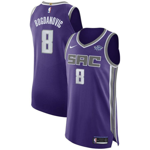 8 - Men's Nike Bogdan Bogdanovic Purple Sacramento Kings Authentic Sponsor Patch Jersey – Icon Edition