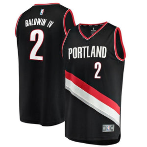 2 - Wade Baldwin IV Portland Trail Blazers Fast Break Team Color Player Jersey - Icon Edition - Black