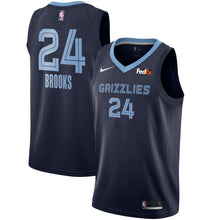 Load image into Gallery viewer, 24 - Men&#39;s Nike Dillon Brooks Memphis Grizzlies Swingman Sponsor Patch Jersey – Icon Edition - Navy