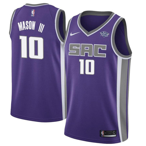 10 - Men's Nike Frank Mason III Purple Sacramento Kings Swingman Sponsor Patch Jersey - Icon Edition