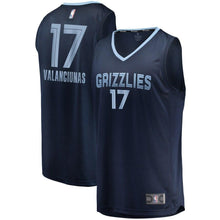 Load image into Gallery viewer, 17 - Men&#39;s Fanatics Branded Jonas Valanciunas Memphis Grizzlies Fast Break Jersey – Icon Edition - Navy