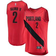 Load image into Gallery viewer, 2 - Branded Wade Baldwin IV Portland Trail Blazers Fast Break Jersey – Statement Edition - Red