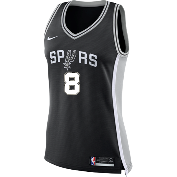 8 - Mills San Antonio Spurs Women's Nike Custom Personalized Icon Swingman Jersey - Black