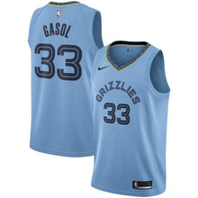 Load image into Gallery viewer, 33 - Men&#39;s Nike Marc Gasol Light Memphis Grizzlies Swingman Jersey - Statement Edition - Blue