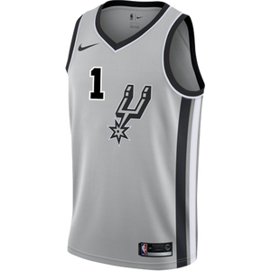 1 - Walker San Antonio Spurs Men's Nike 2018-19 Statement Edition Swingman Personalized Jersey  - Grey