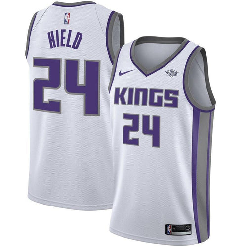 24 - Men's Nike Buddy Hield White Sacramento Kings Swingman Sponsor Patch Jersey - Association Edition