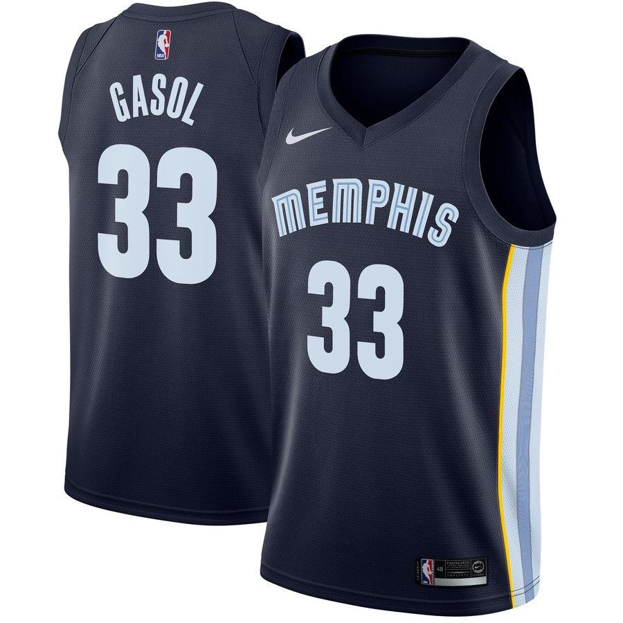 33 - Men's Nike Marc Gasol Memphis Grizzlies Swingman Jersey - Icon Edition - Navy