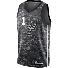 Load image into Gallery viewer, 1 - Walker San Antonio Spurs Men&#39;s Nike 2018-19 City Edition Swingman Personalized Jersey - Navy