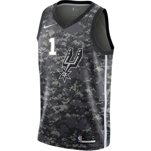 1 - Walker San Antonio Spurs Men's Nike 2018-19 City Edition Swingman Personalized Jersey - Navy