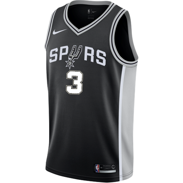 3 - Paul San Antonio Spurs Men's Nike Custom Personalized Icon Swingman Jersey - Black