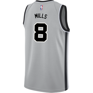 8 - Mills San Antonio Spurs Men's Nike 2018-19 Statement Edition Swingman Personalized Jersey  - Grey