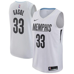 33 - Men's Nike Marc Gasol Memphis Grizzlies Swingman Jersey - City Edition - White